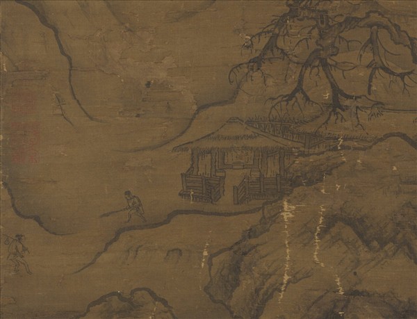 宋人寒林待渡　軸