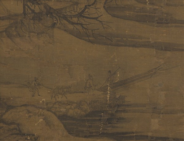 宋人寒林待渡　軸