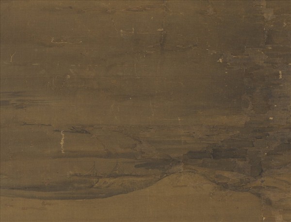 宋人寒林待渡　軸