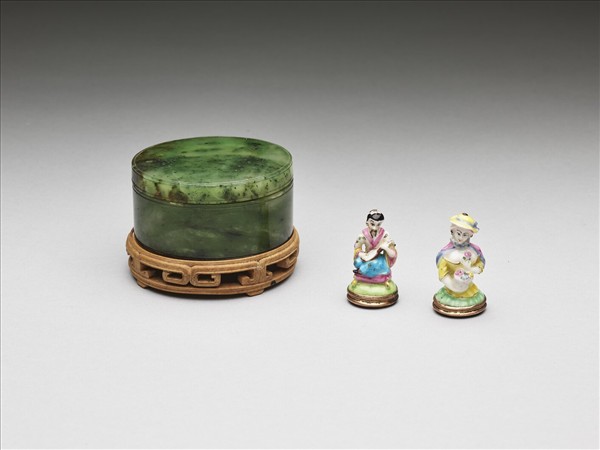 玻璃胎畫琺瑯西洋仕女像