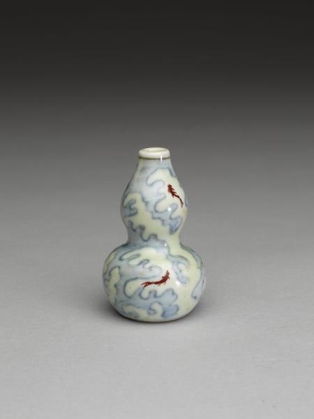 鬥彩紅魚葫蘆瓶