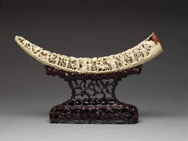 象牙雕蓬島仙遊圖