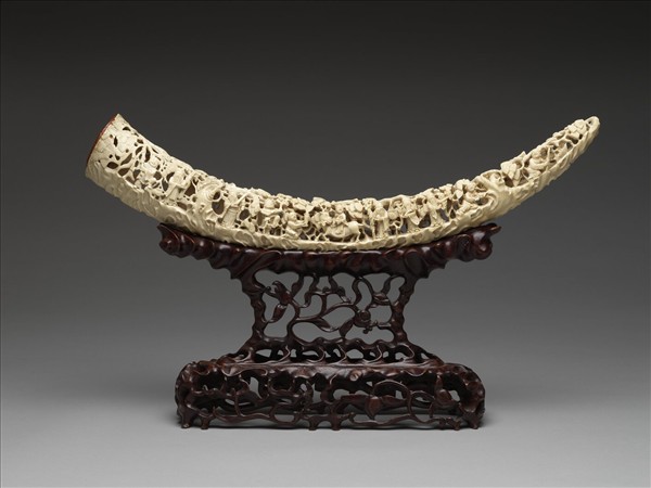 象牙雕蓬島仙遊圖