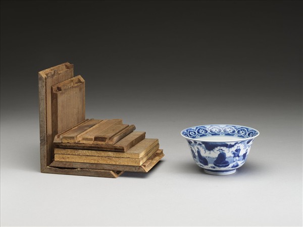 青花山水人物碗