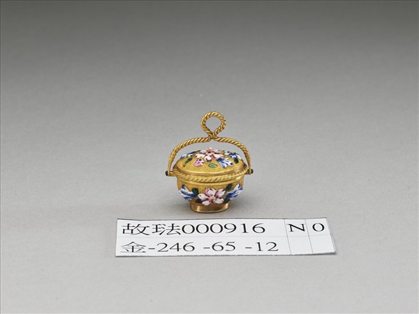 西洋琺瑯鍍金帶蓋提籃