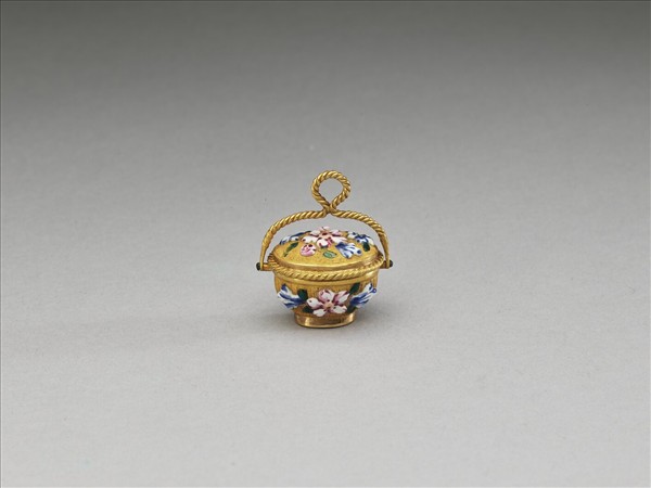 西洋琺瑯鍍金帶蓋提籃