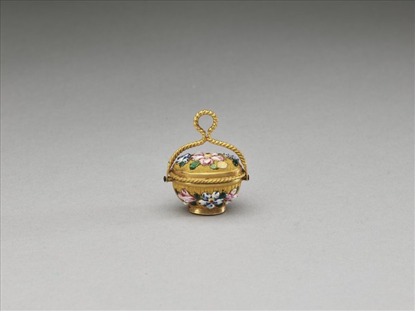 西洋琺瑯鍍金帶蓋提籃