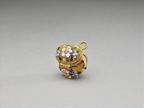 西洋琺瑯鍍金帶蓋提籃