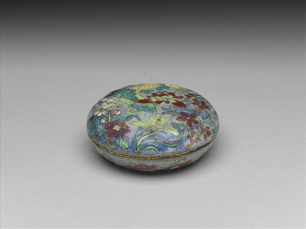 銅胎畫琺瑯花卉盒