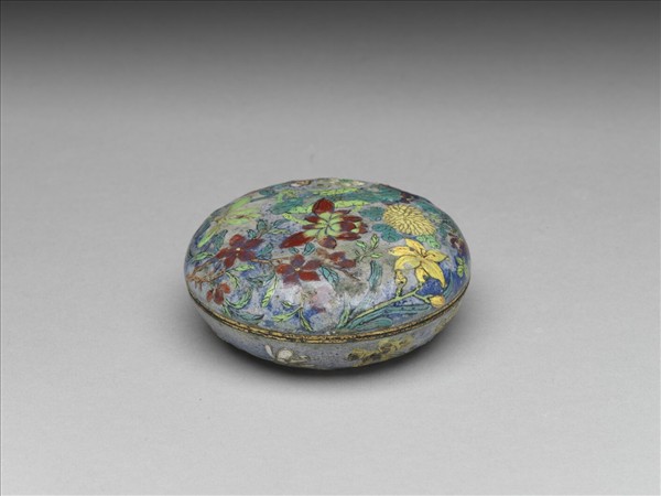 銅胎畫琺瑯花卉盒