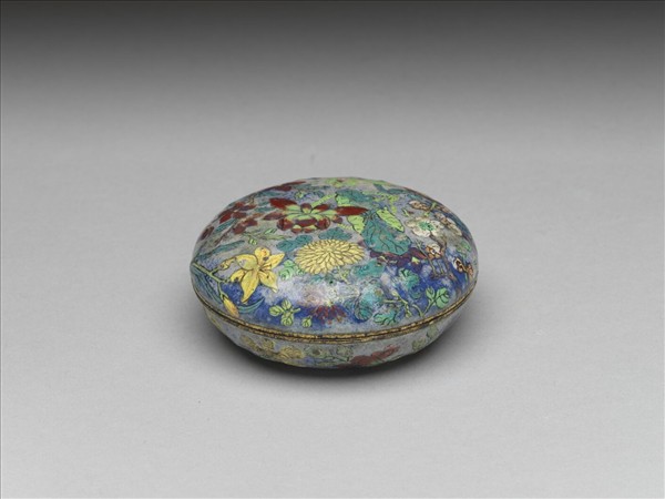 銅胎畫琺瑯花卉盒