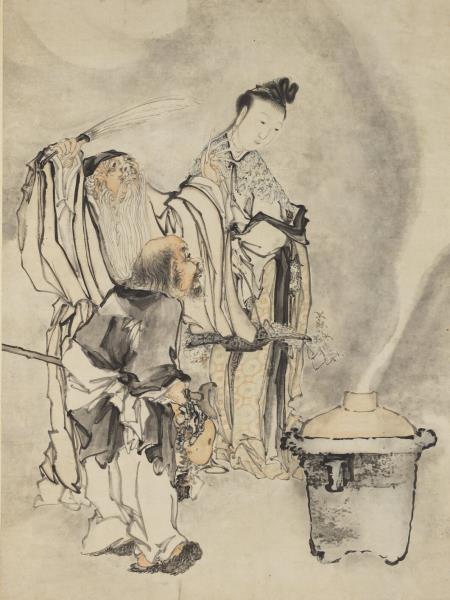 清黃慎煉丹圖　軸