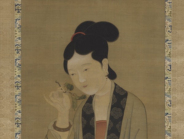 清無款美人折桂圖　軸