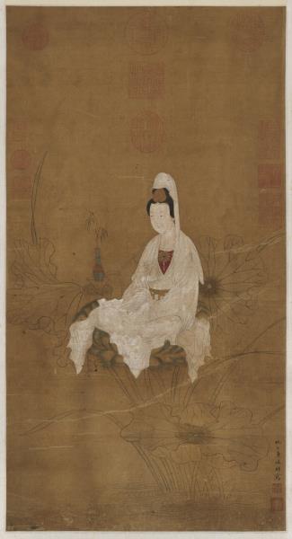 明仇氏杜陵內史畫白衣大士像　軸