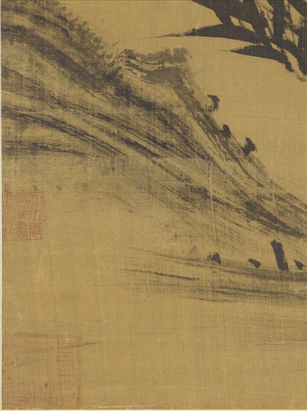 五代南唐李坡風竹　軸