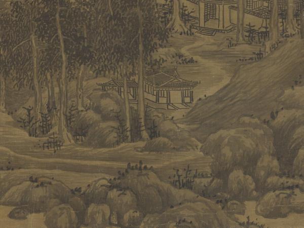 五代南唐巨然秋山圖　軸