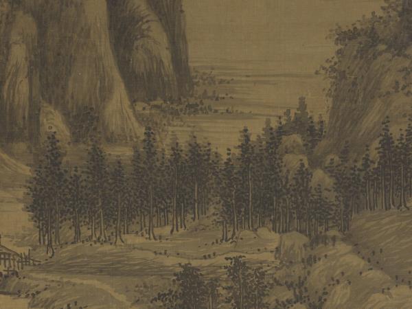 五代南唐巨然秋山圖　軸