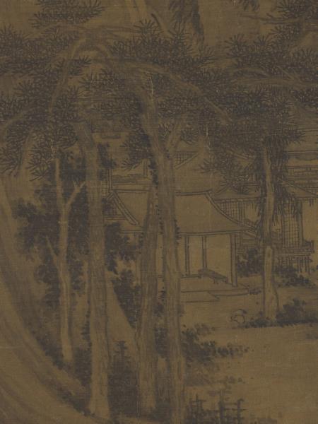 五代南唐巨然囊琴懷鶴　軸