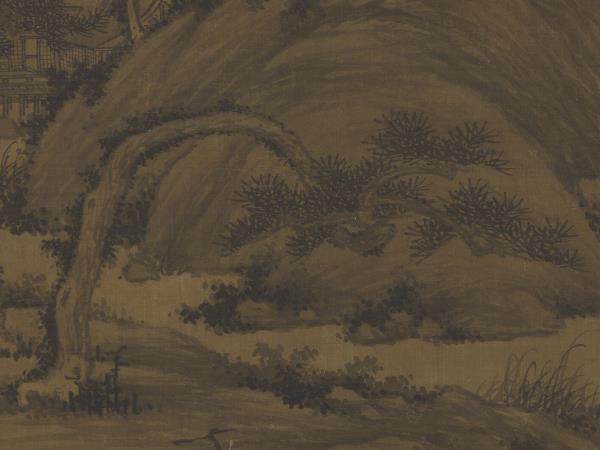 五代南唐巨然囊琴懷鶴　軸