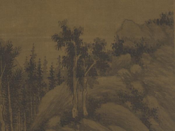 五代南唐巨然囊琴懷鶴　軸