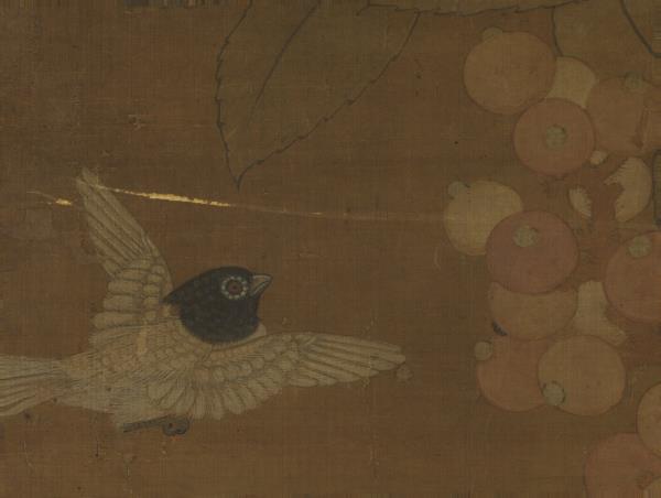 宋崔白畫枇杷孔雀　軸