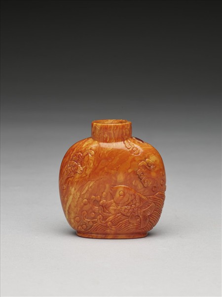 蜜蠟花鳥鼻煙壺