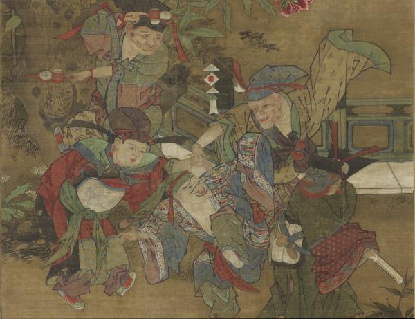 宋蘇漢臣畫五瑞圖　軸