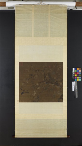 宋人竹樹鳴鳩圖　軸