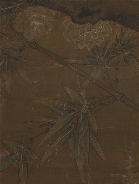 宋人竹樹鳴鳩圖　軸