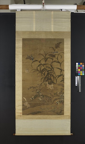 元人嘉穀鳴禽圖　軸