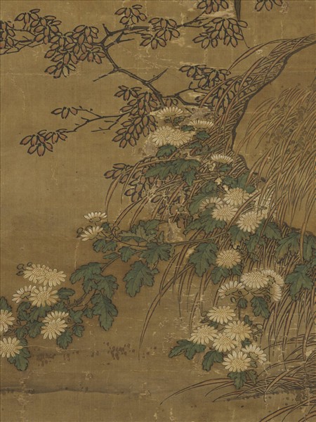 元人嘉穀鳴禽圖　軸