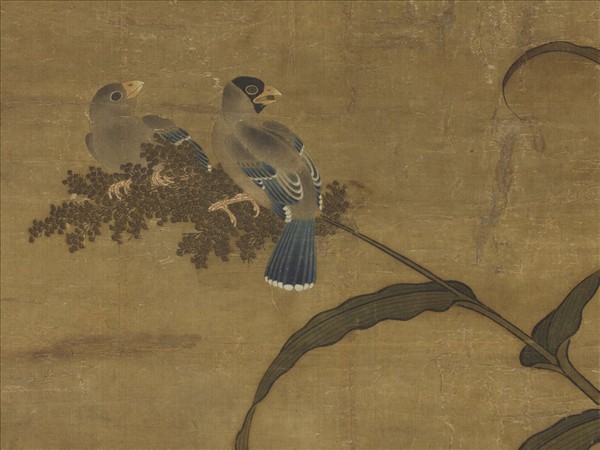 元人嘉穀鳴禽圖　軸