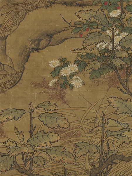 元人嘉穀鳴禽圖　軸