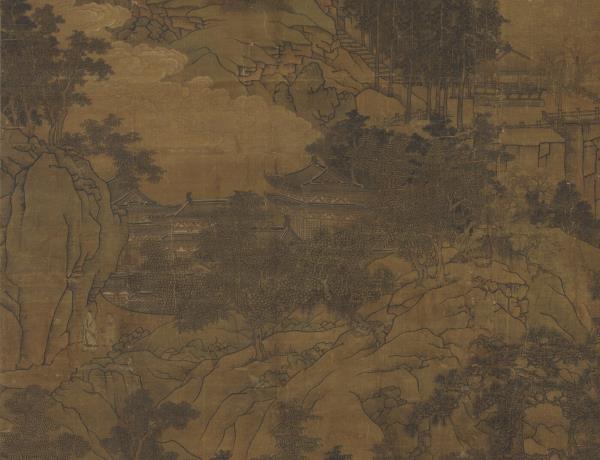 宋人松巖仙館　軸