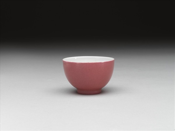 胭脂紅彩酒圓無款