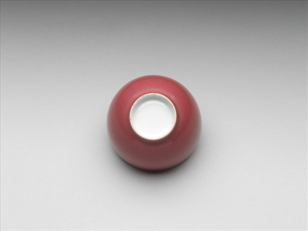 胭脂紅彩酒圓無款