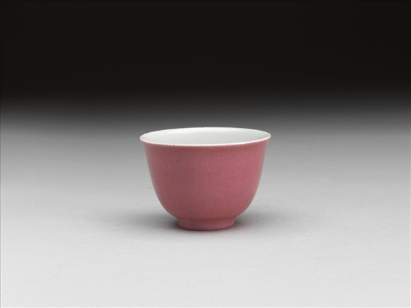 胭脂紅彩杯 無款