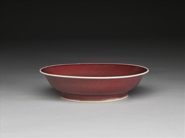 霽紅釉盤
