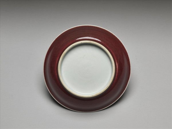 霽紅釉盤