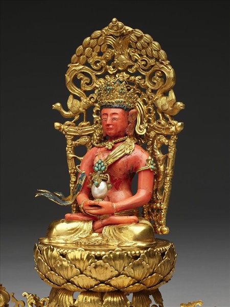 金嵌珊瑚阿彌陀佛三尊（阿彌陀佛）