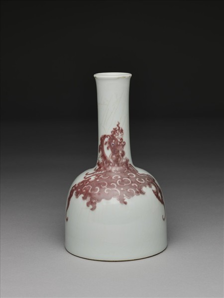 釉裡紅夔鳳紙槌瓶