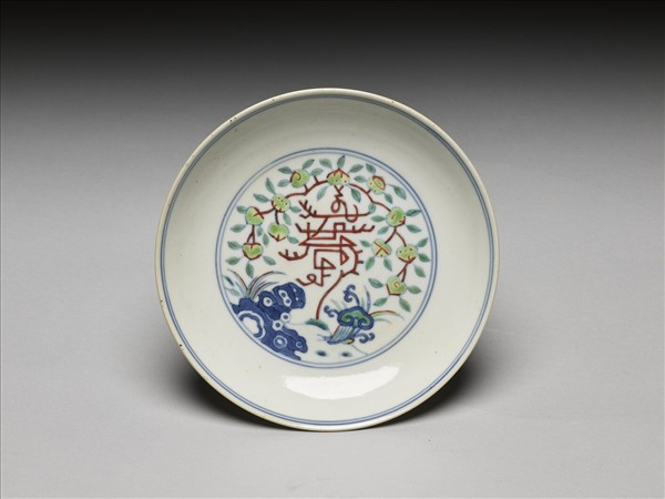 鬥彩福壽紋盤