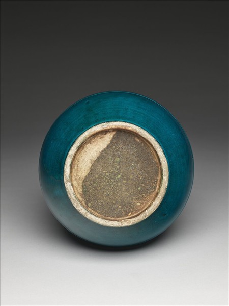 孔雀藍釉弦紋瓶