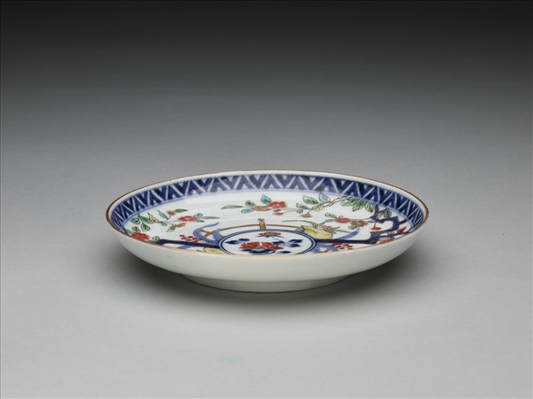 有田窯 青花五彩花卉紋碟