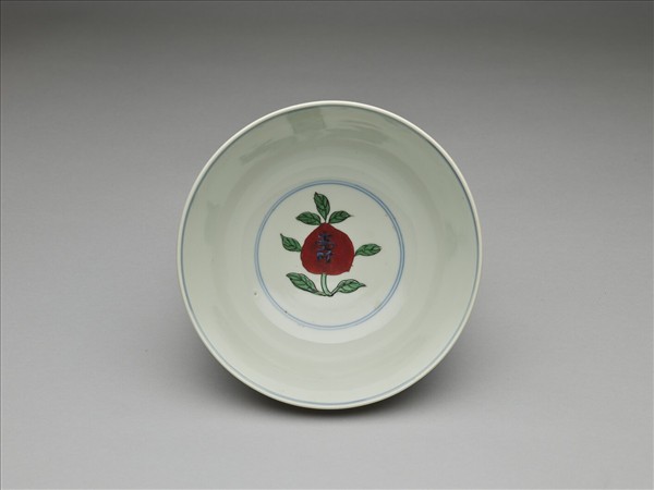 五彩靈芝壽字紋碗