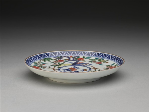 有田窯 青花五彩花卉紋碟