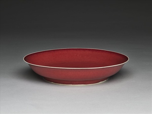 紅釉盤