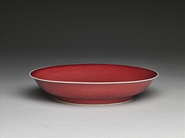 紅釉盤