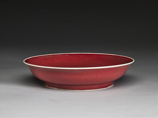 紅釉盤