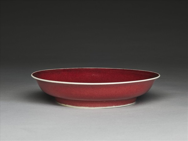紅釉盤